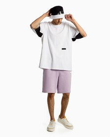 UNISEX COLOR BLOCK CREW NECK SWEATSHIRT, Bright White, hi-res
