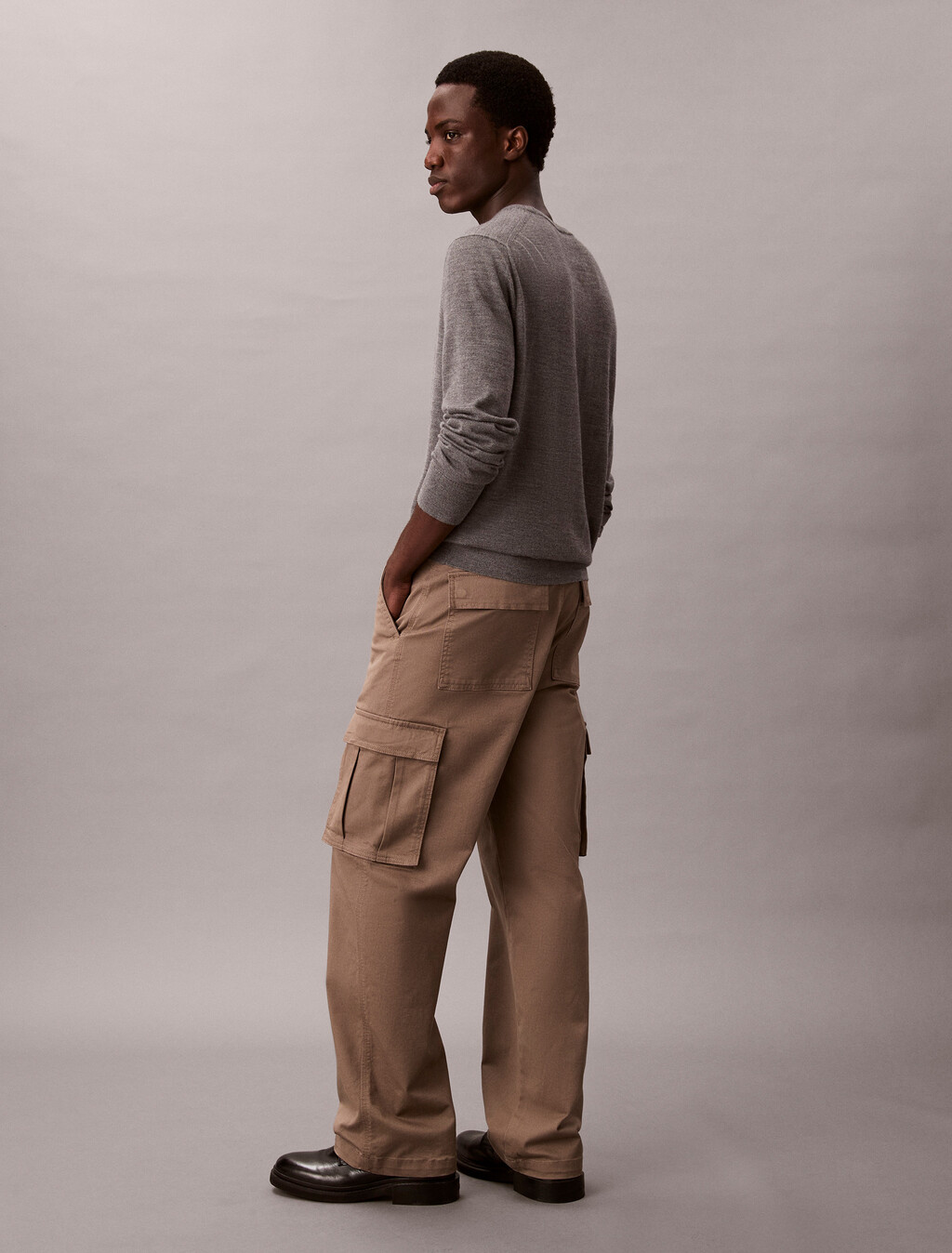 Baggy Cotton Cargo Pant, Taupe Tone, hi-res