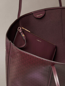 Allover Monogram Logo Tote Bag with Pouch, FUDGE AOP, hi-res