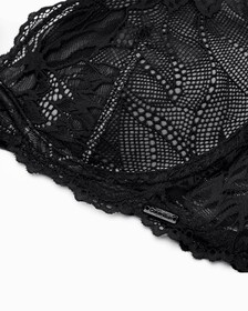 Seductive Comfort Lotus Floral Lightly Lined Plunge Bra, BLACK, hi-res