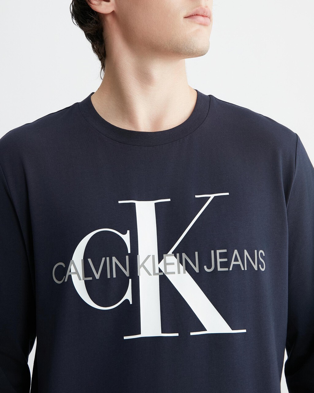 Monogram Logo Long Sleeve Tee, Night Sky, hi-res