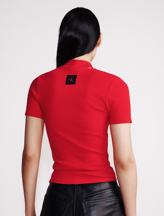 Cut Out Slim Crewneck T-Shirt