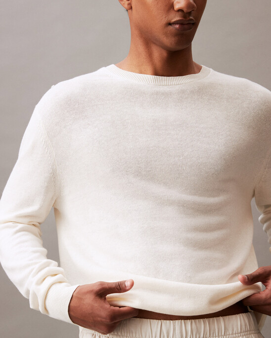 Linen Blend Crewneck Sweater