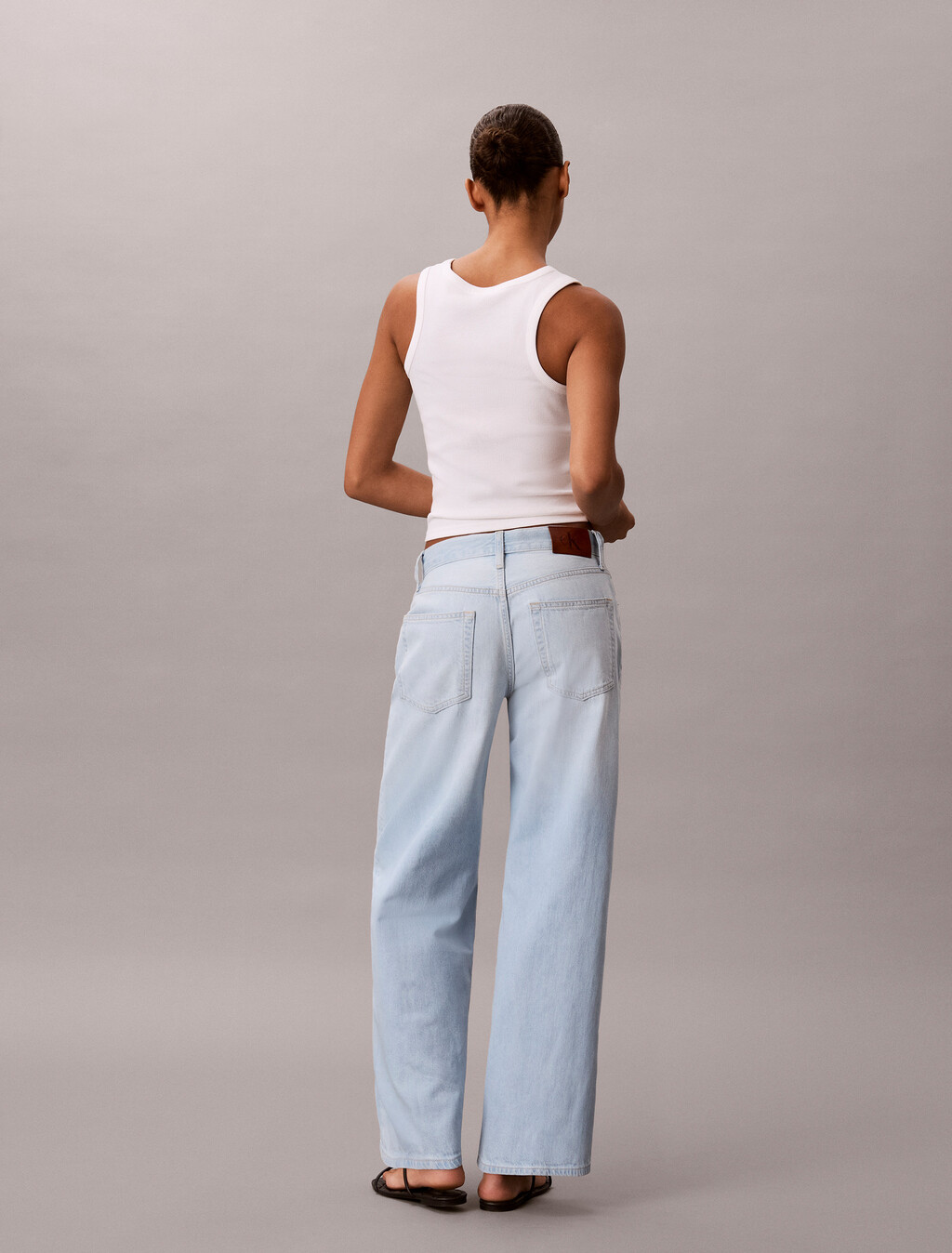 Cotton Linen Wide Leg Jeans, LT ANDERSON, hi-res