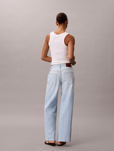 Cotton Linen Wide Leg Jeans, LT ANDERSON, hi-res