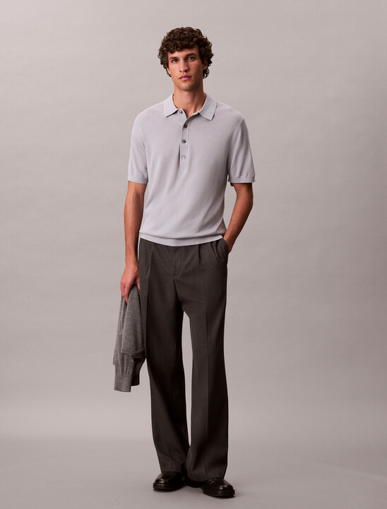 Silk Cashmere Polo Sweater