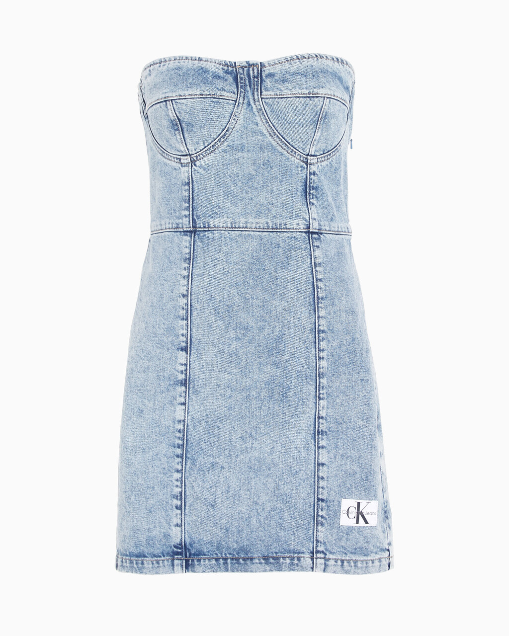 Recycled Denim Corset Dress, LIGHT BLUE, hi-res