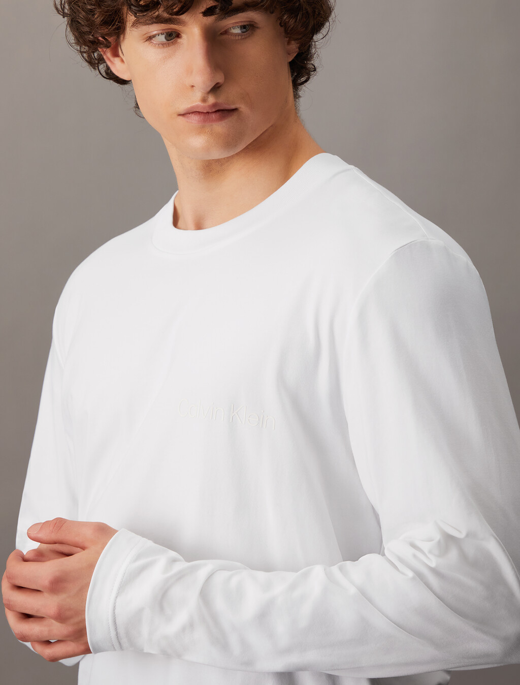 Institutional Long Sleeve Tee, Bright White, hi-res