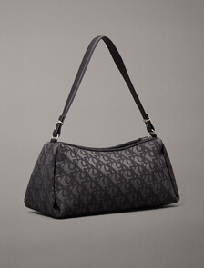 Logo Jacquard Shoulder Bag, Black, hi-res