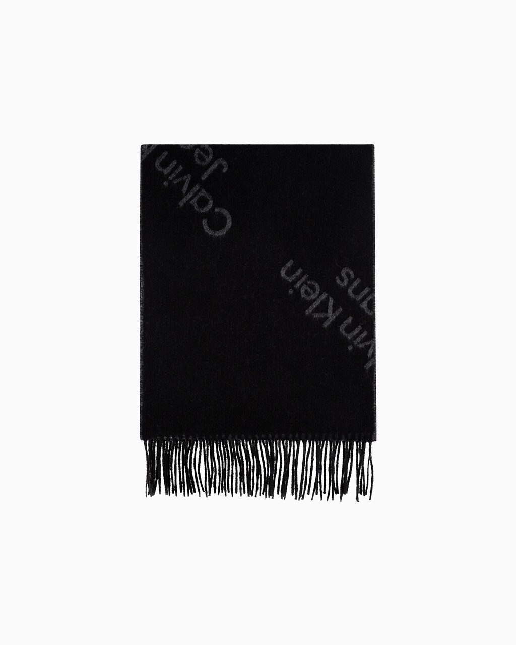 All Over Print Wool Scarf, BLACK, hi-res