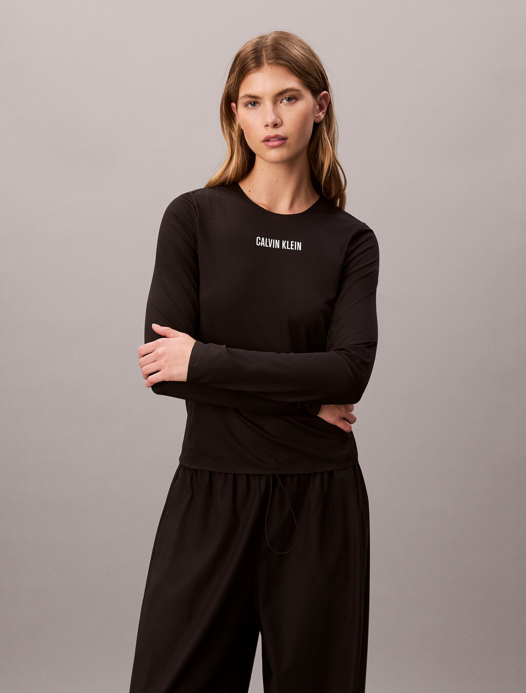 Intense Power Mesh Top, Black, hi-res