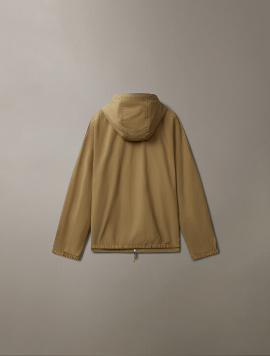 Crinkle Nylon Hooded Windbreaker Jacket