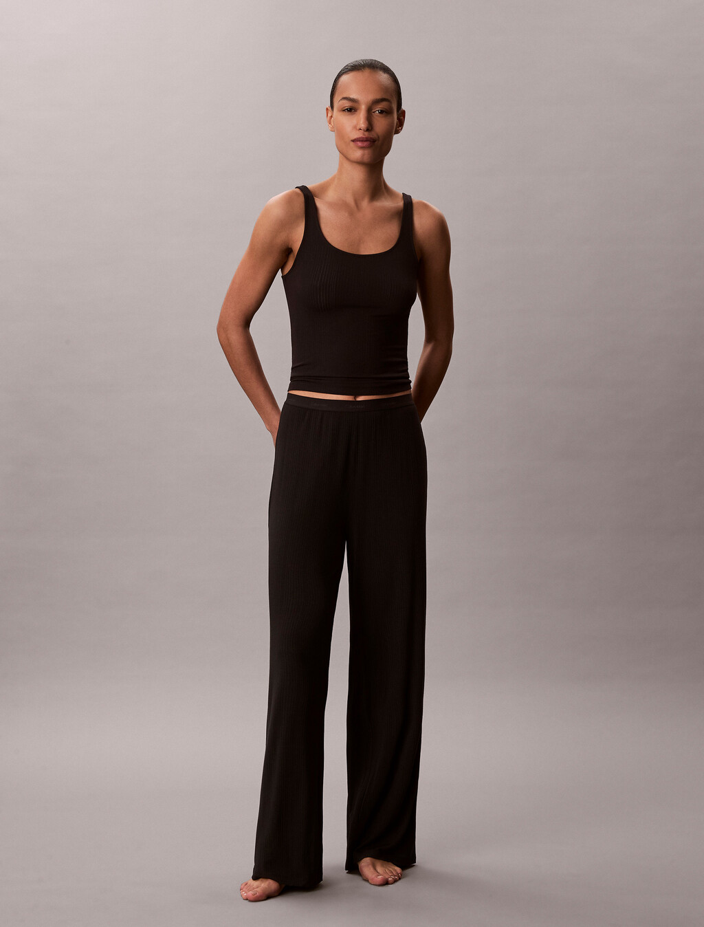 Soft Modal Pyjama Pants, Black, hi-res
