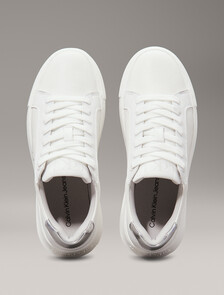 Leather Trainers, Bright White/Silver, hi-res
