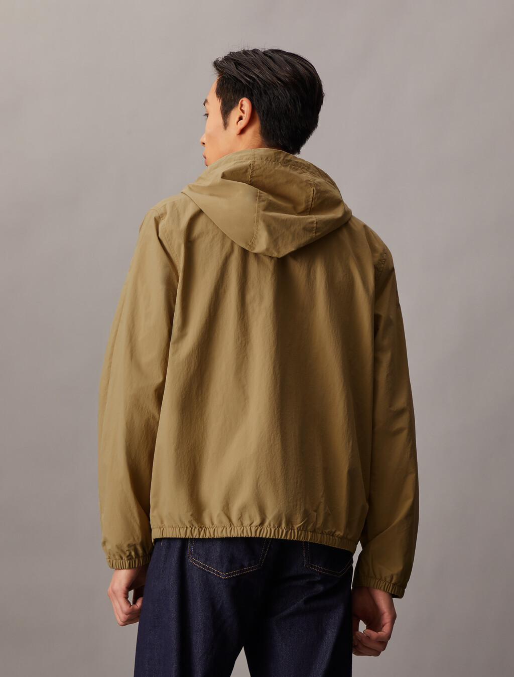 Crinkle Nylon Hooded Windbreaker Jacket, Marigold, hi-res