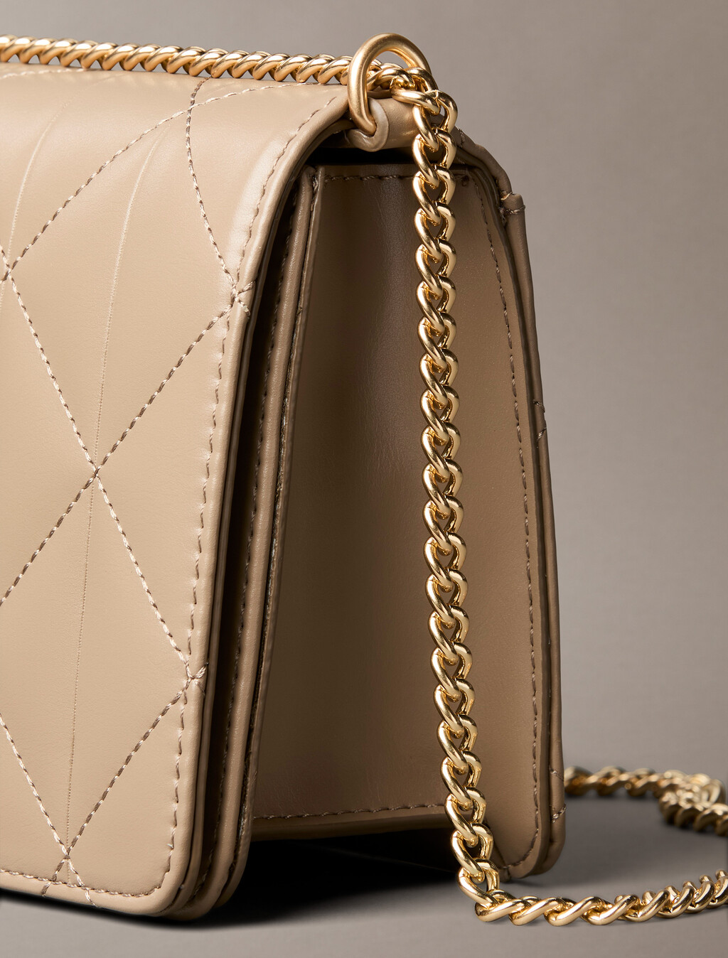 Quilted Emblem Logo Mini Bag, Desert Taupe, hi-res