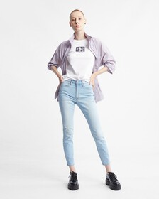 37.5 High Rise Skinny Ankle Jeans, Light Blue Dstr Back Emb, hi-res
