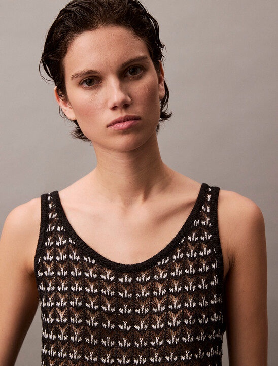 Jacquard Textured Tank Top