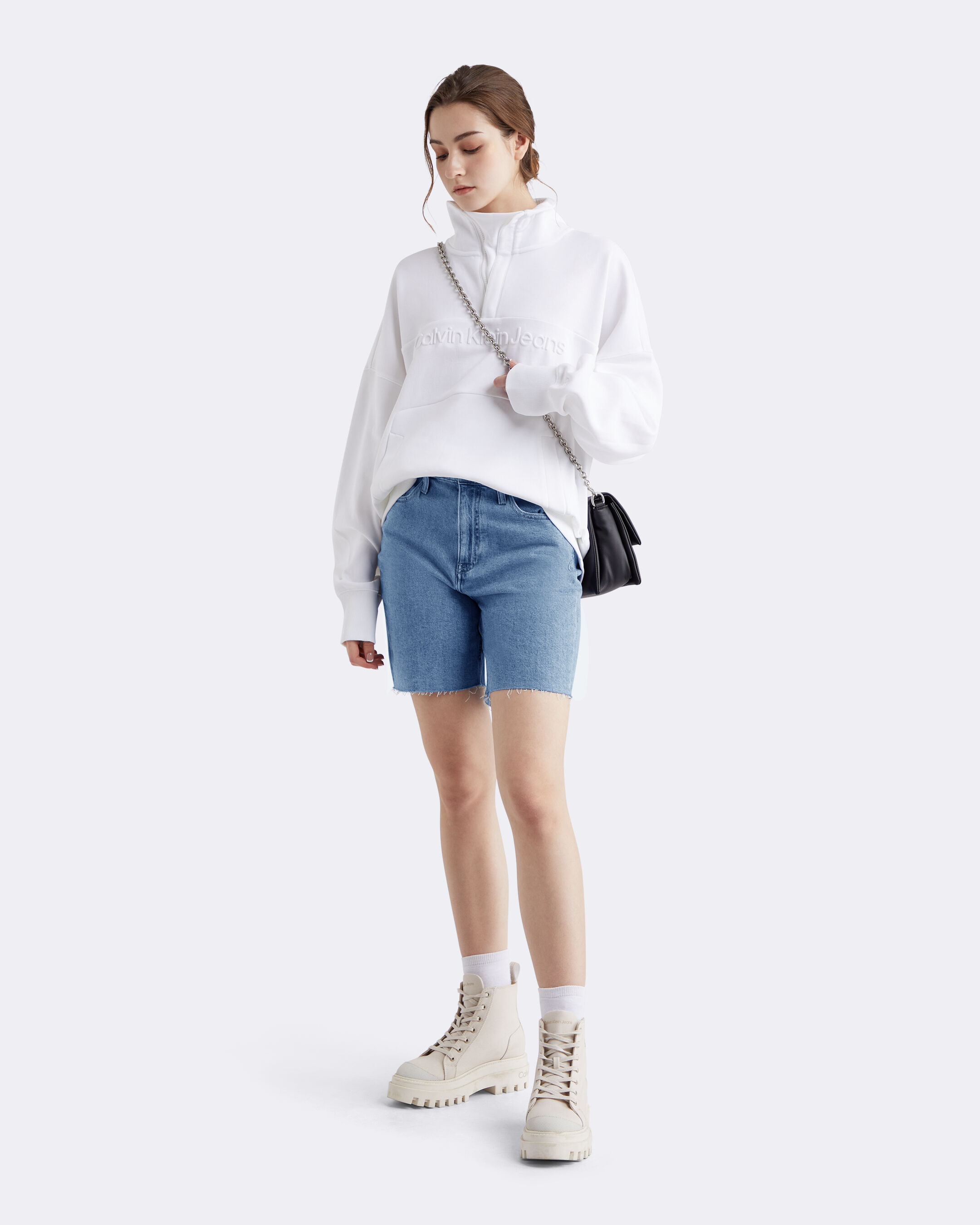 White calvin hot sale klein shorts