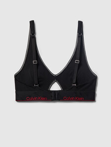 Icon Cotton Lightly Lined Triangle Bralette, Black, hi-res