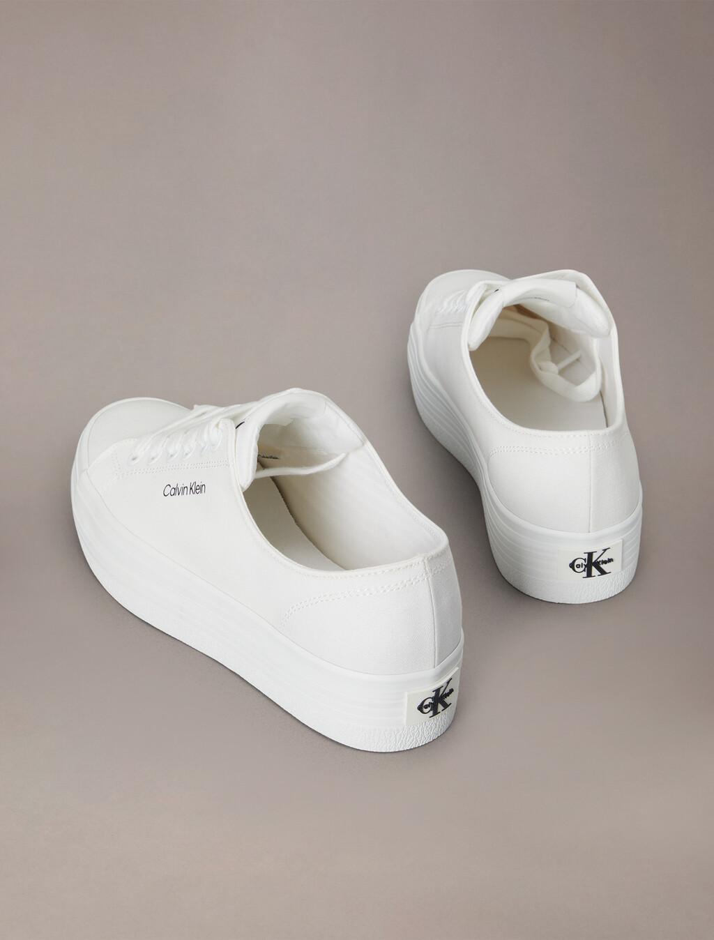 Recycled Cotton Flatform Sneaker, White, hi-res