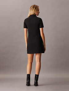 Monogram Embroidery Polo Dress, Ck Black, hi-res