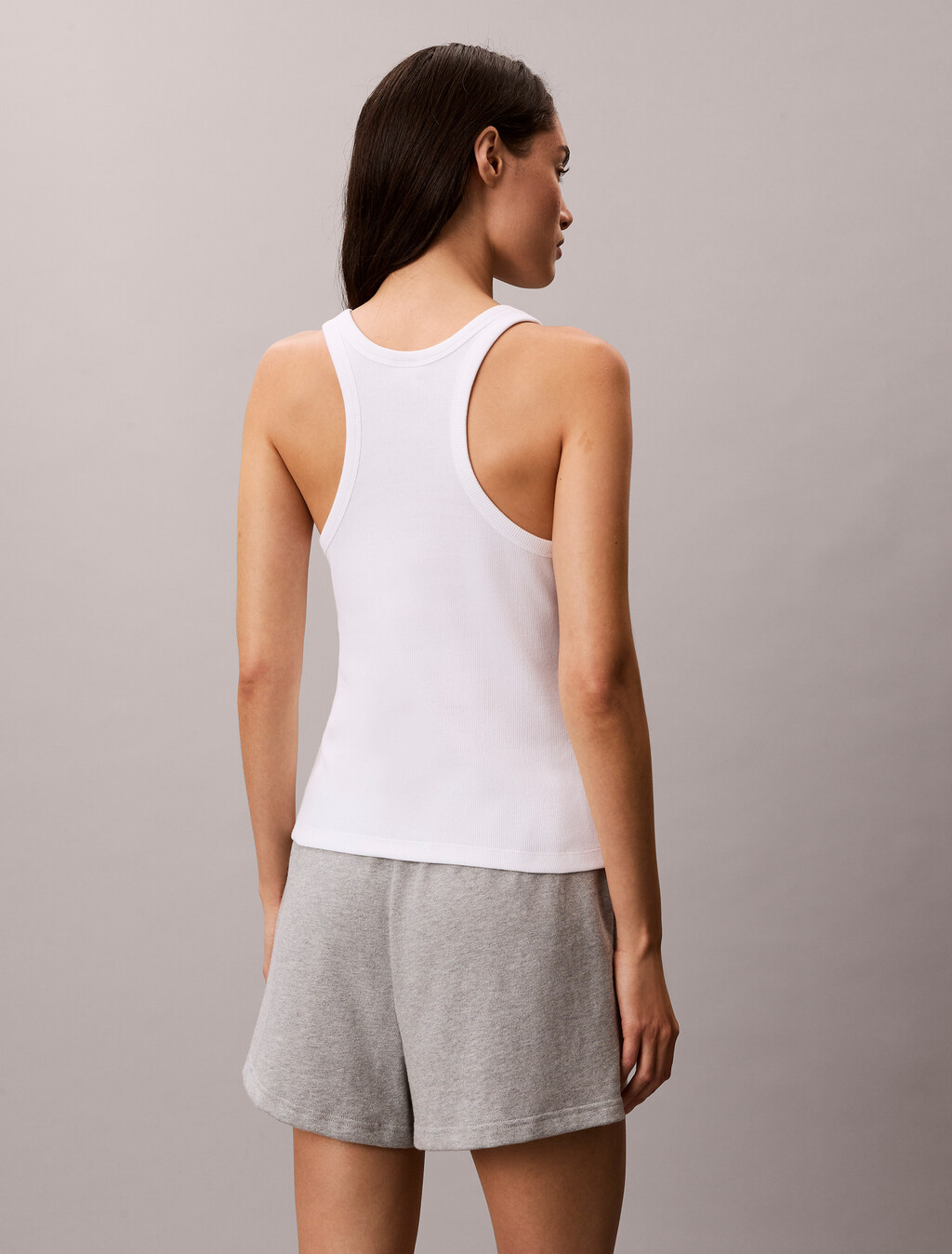 Tank Top - Cotton Stretch Rib, Classic White, hi-res