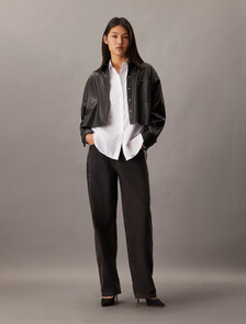 Breathable Monogram Relaxed Shirt, Bright White, hi-res