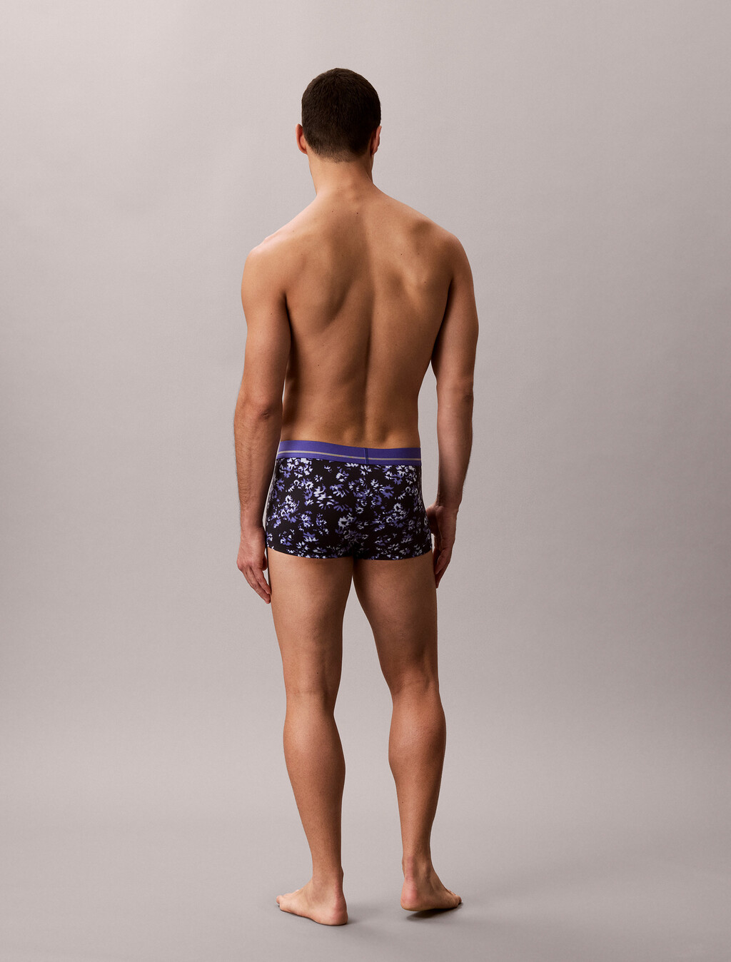 Icon Microfiber Stretch Metallic Low Rise Trunk, IKAT FLORAL BLACK, hi-res