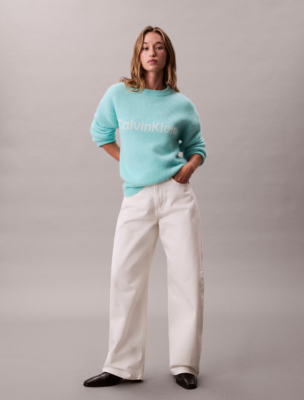 Alpaca Blend Logo Jumper, Tahiti Turquoise, hi-res