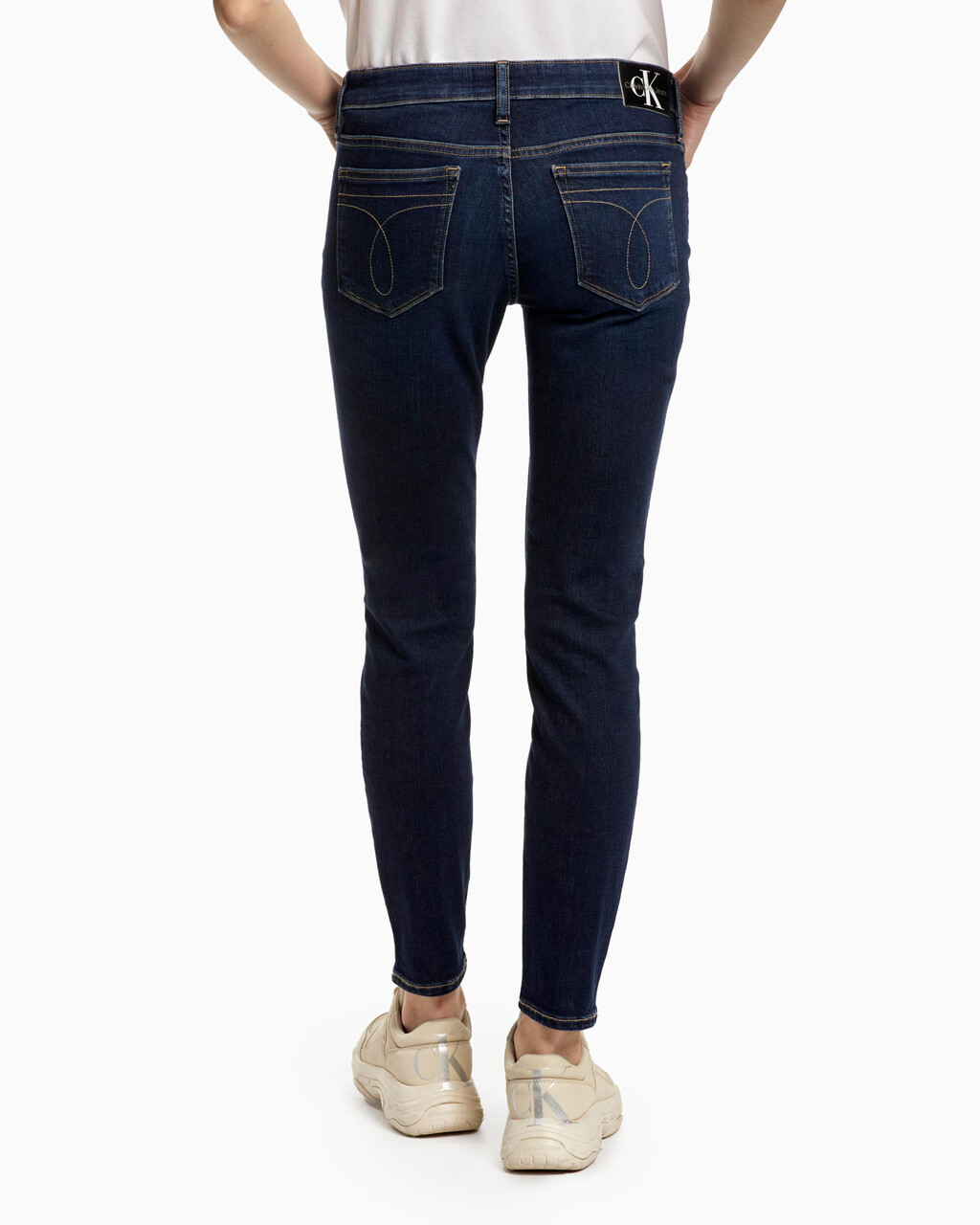 Core Mid Rise Skinny Ankle Jeans, Dark Blue, hi-res