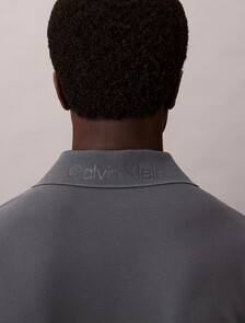 Cotton Blend Pique Polo Shirt, Harlem Night Blue, hi-res