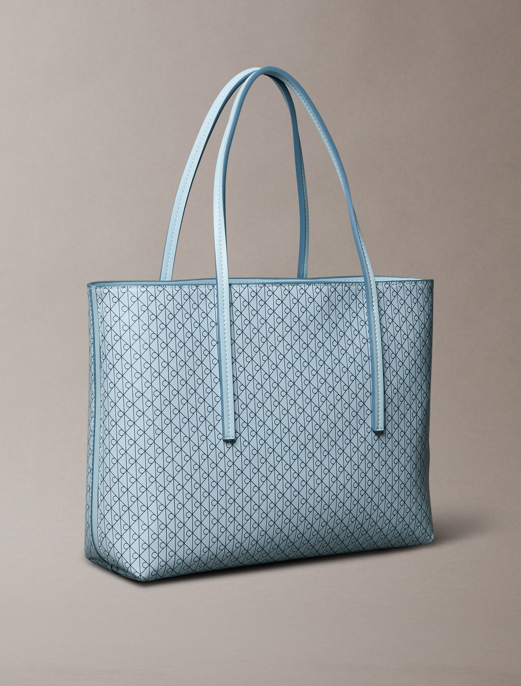 Allover Monogram Logo Small Tote Bag with Pouch, PALEST BLUE AOP, hi-res