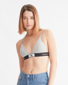 CALVIN KLEIN 1996 LIGHTLY LINED TRIANGLE BRA, Grey Heather, hi-res