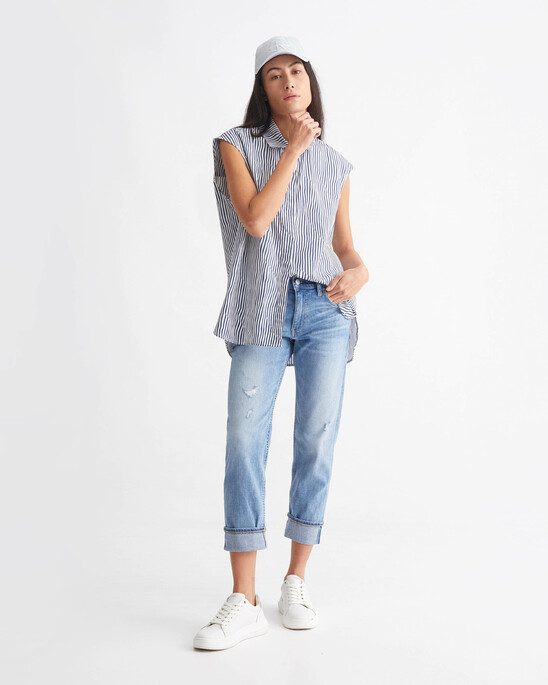 CK KHAKIS STRIPE SLEEVELESS SHIRT
