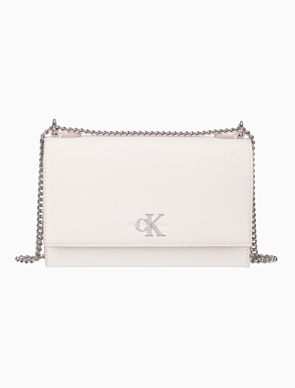 Flap Crossbody Bag With Chain, Chalk, hi-res