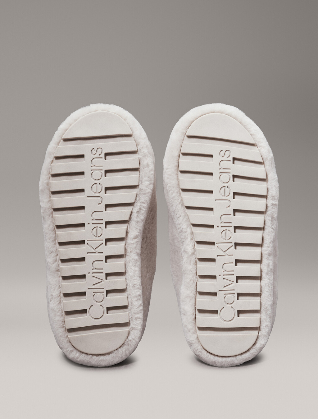 Faux Fur Slippers, Triple Eggshell, hi-res