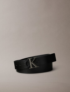 Monogram Plaque Buckle Reversible Belt 35mm, Black / Black / Black & Gunmetal, hi-res