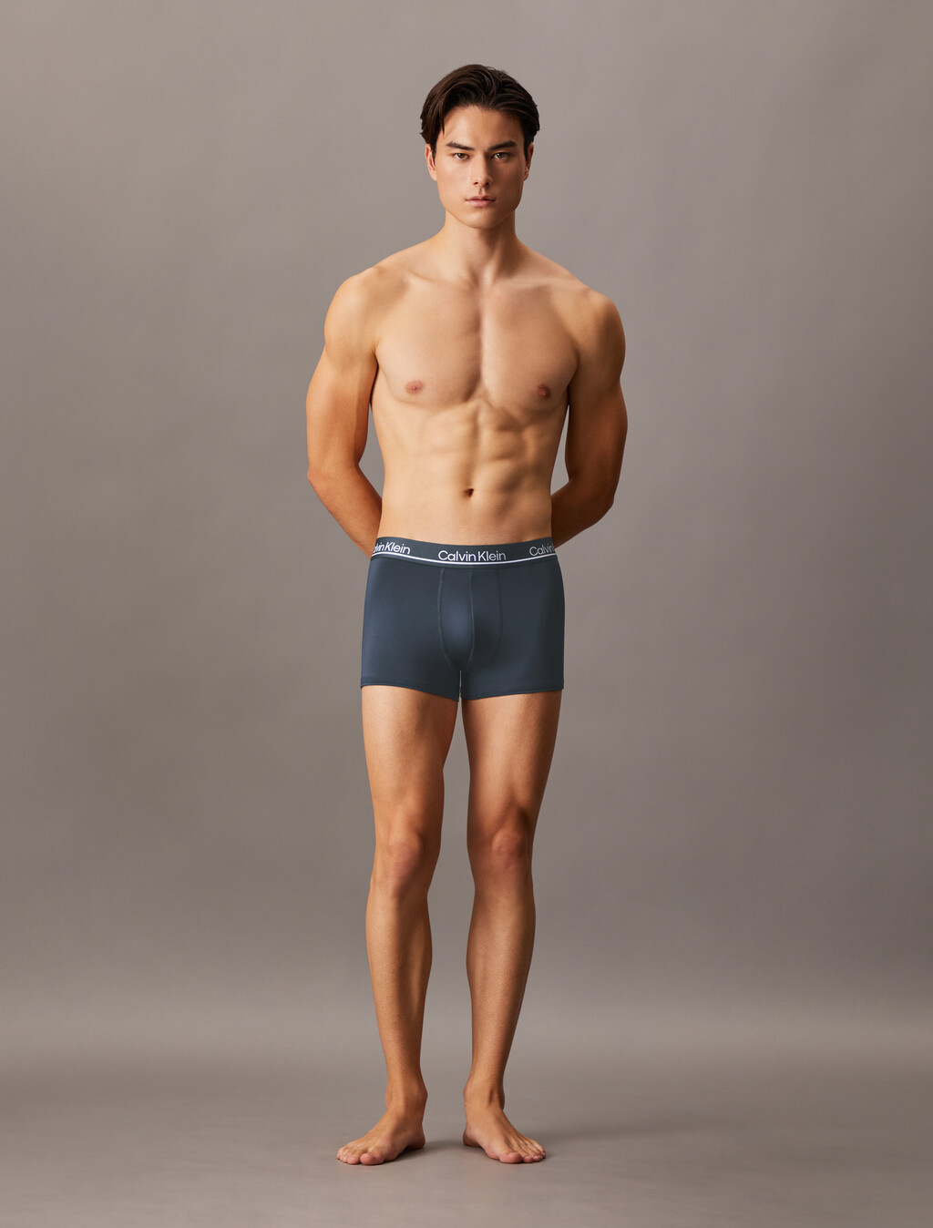 CK Micro Plus Low Rise Trunks 3 Pack, BLACK/ TURBULENCE/ GREY HEATHER, hi-res