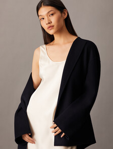 Double Face Cashmere Wool Short Coat, Black Beauty, hi-res