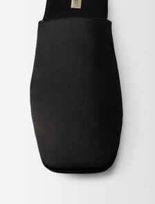 Hugh Silk Satin Slipper, Black, hi-res