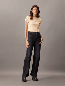 Slim Cropped Monogram T-shirt, Appleblossom, hi-res
