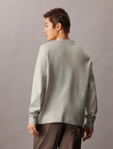 Tech Knit Sweater Polo Shirt, Vaporous Gray, hi-res