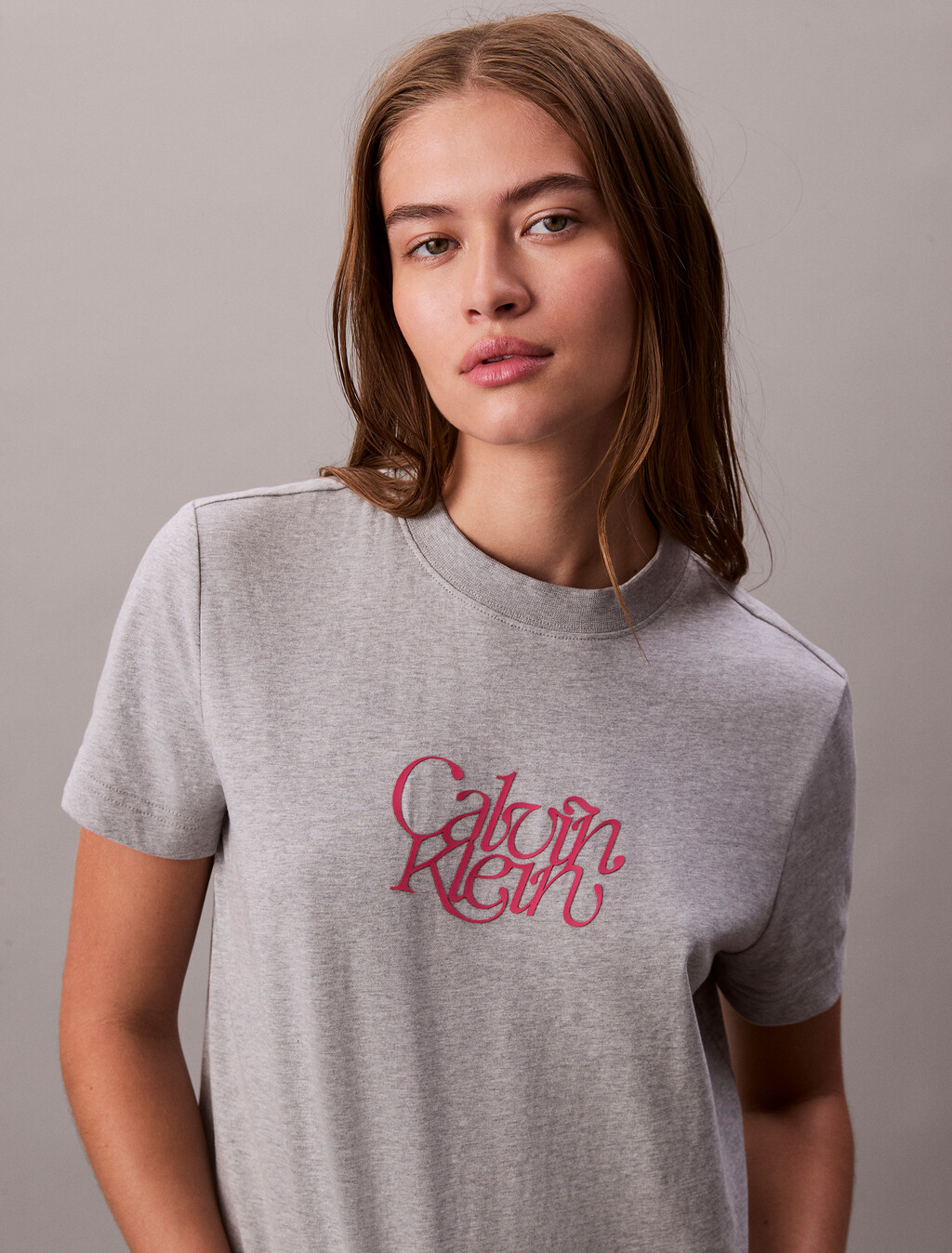 Script Logo Graphic Slim T-Shirt, History Grey Heather, hi-res