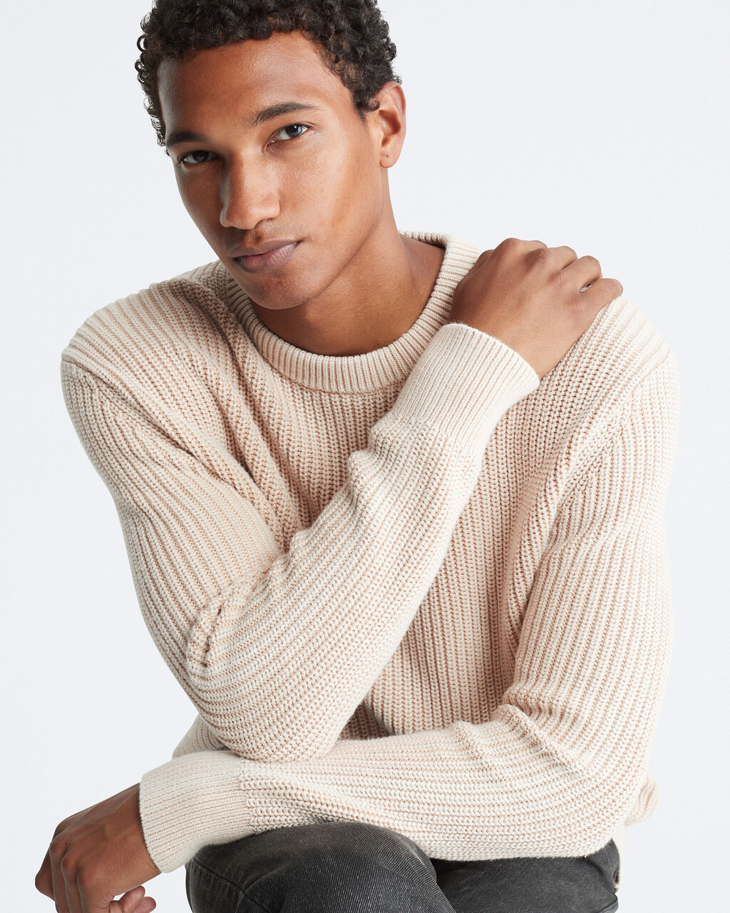 Faded Wash Crewneck Sweater, Desert Sand Dune, hi-res