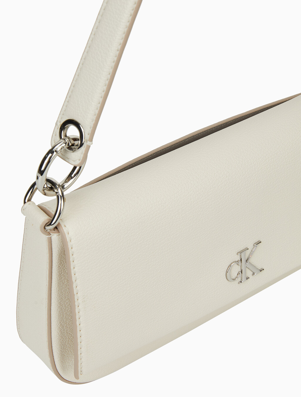 Minimal Monogram Flap Shoulder Bag, Chalk, hi-res