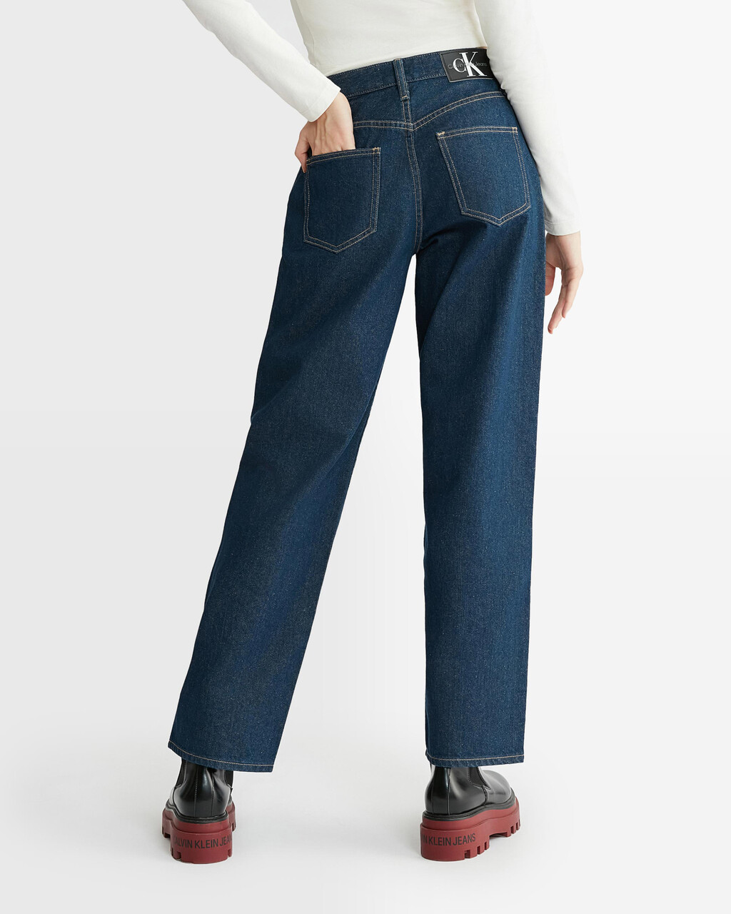 Recycled 90S Straight Jeans, Denim Rinse, hi-res