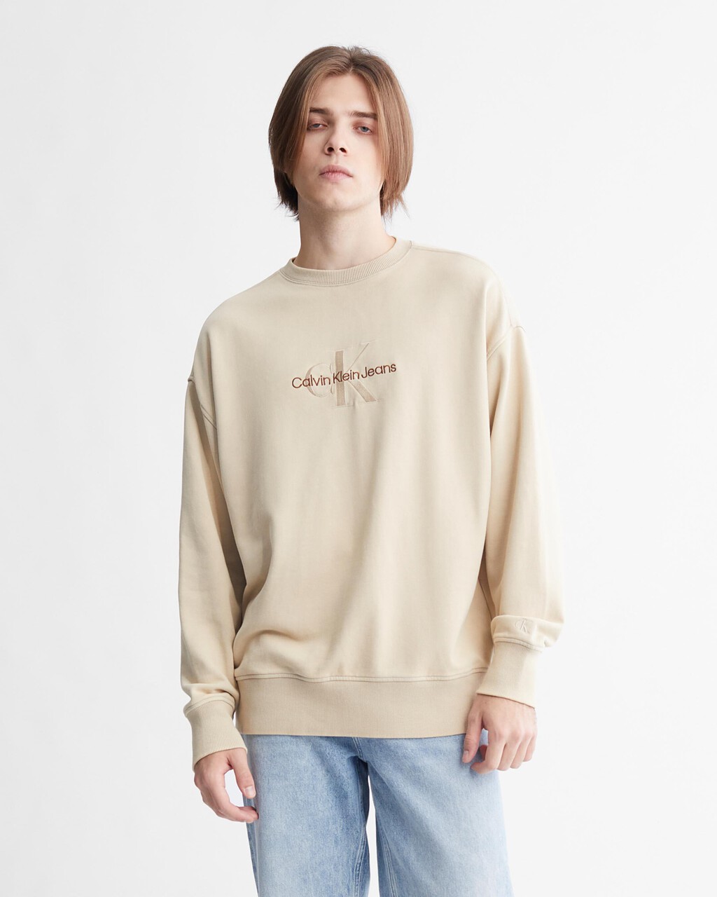 Naturals Mineral Dye Monologo Sweatshirt, Plaza Taupe, hi-res