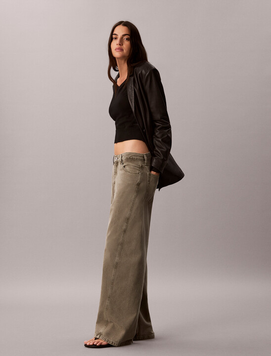 Twisted Low Rise Baggy Cotton Lyocell Jeans