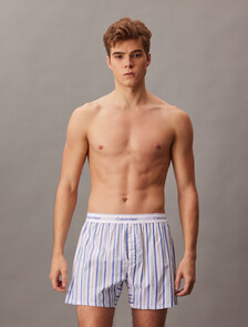 Cotton Poplin Traditional Boxers, 19513 SWEET STRIPE+WHITE/ROYALTY, hi-res